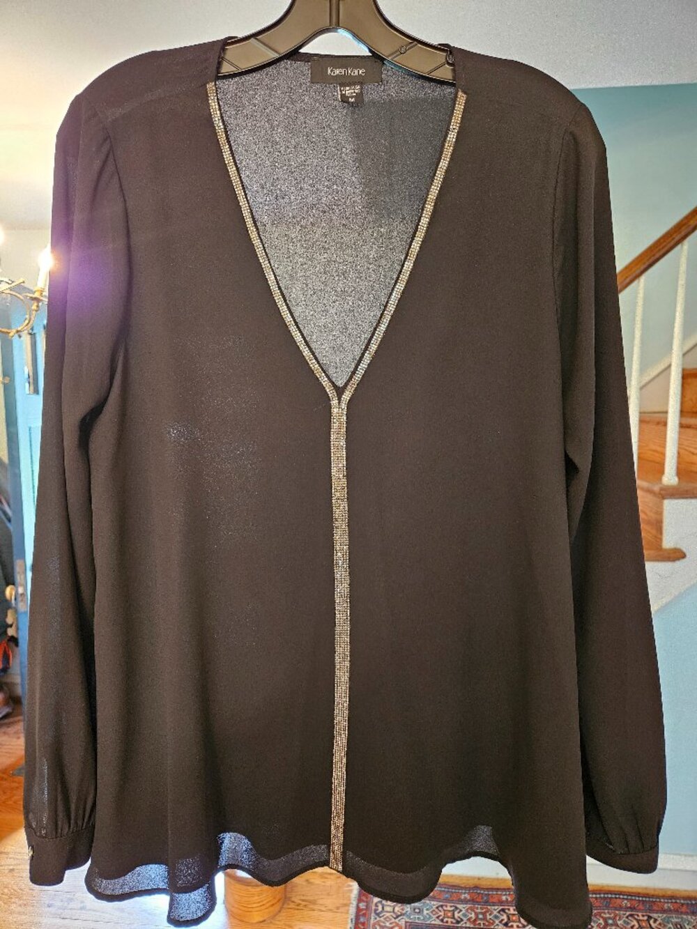 Karen Kane Black with Sequins Blouse (M)